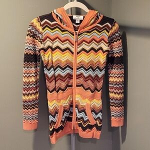 Missoni X Target Chevron Knit Full-zip Sweater, Big Girls Size M, Multicolor